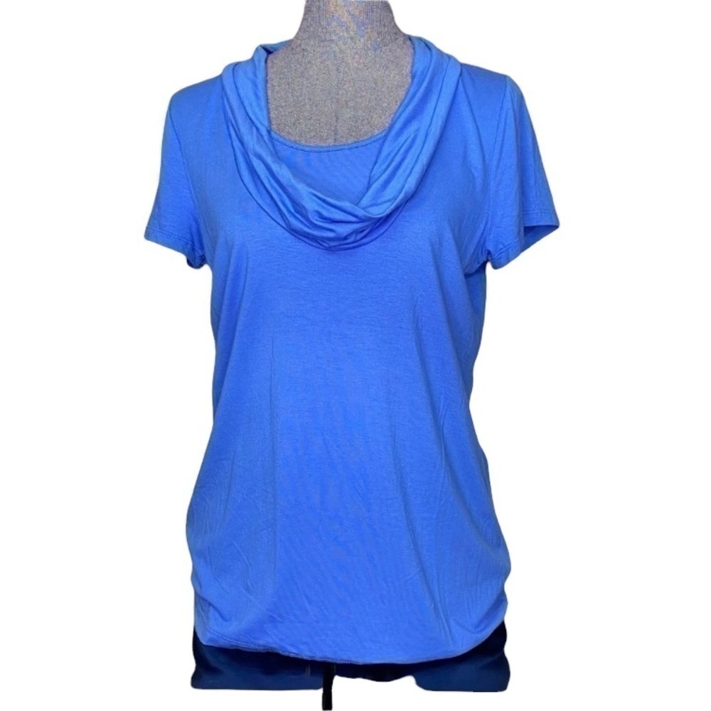NWT Talbots blue cowl neck short sleeve blouse M women new with tag top …